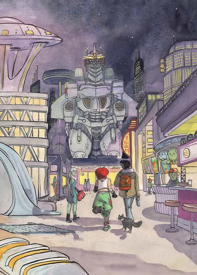 Mechagodzilla's Futuristic Vigil