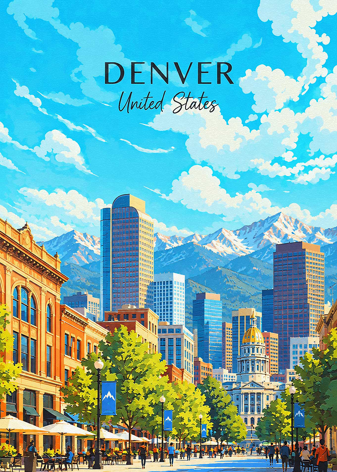 Denver Colorado Travel Poster