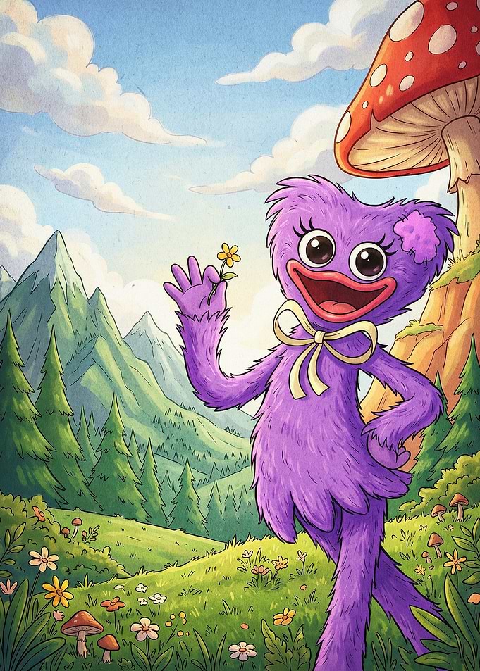 Purple Monster Fantasy Art Poster