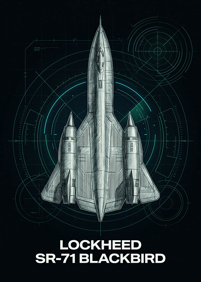 Lockheed SR-71 Blackbird Blueprint Poster