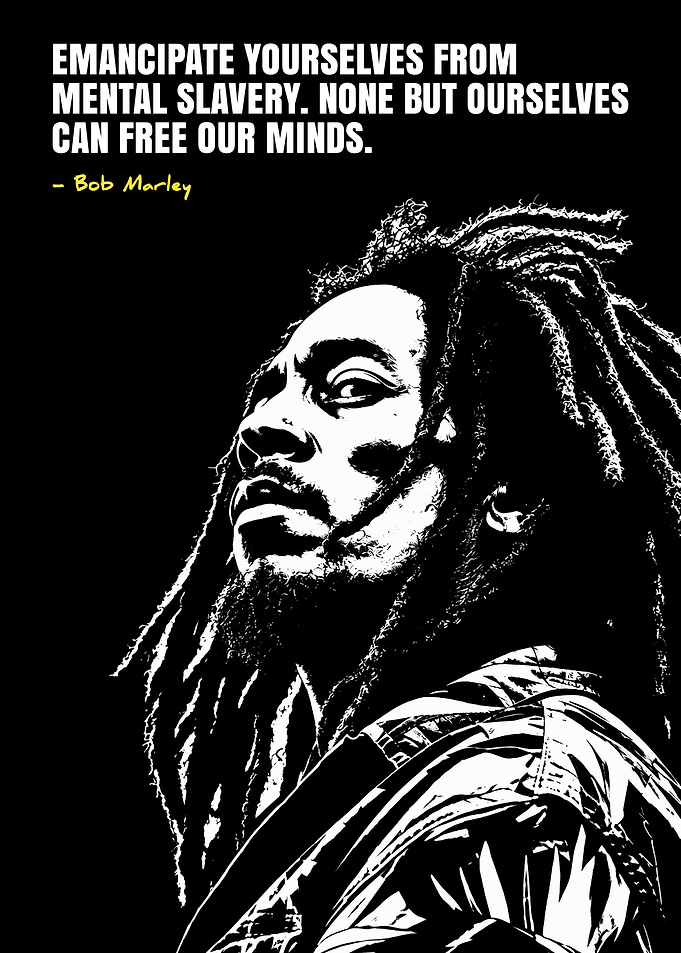Bob Marley Inspirational Quote Poster