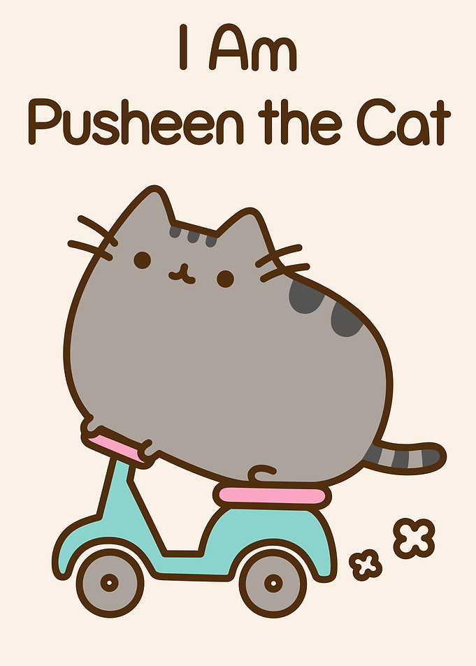 Pusheen the Cat Riding a Scooter