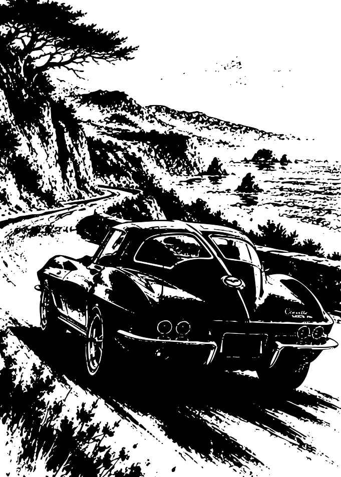 Vintage Corvette Sting Ray Coastal Drive
