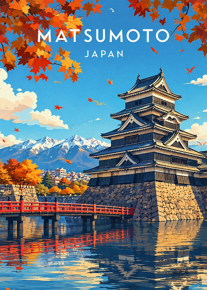 Matsumoto Castle Japan Travel Poster