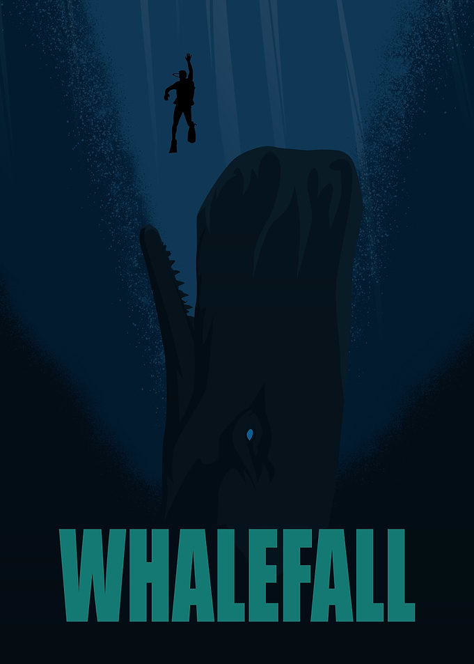Whalefall Minimalist Deep Sea Poster