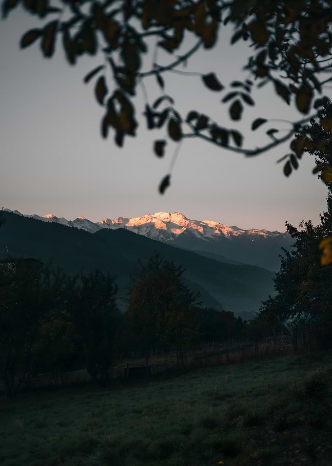 Snow-Capped Mountains at Sunrise
