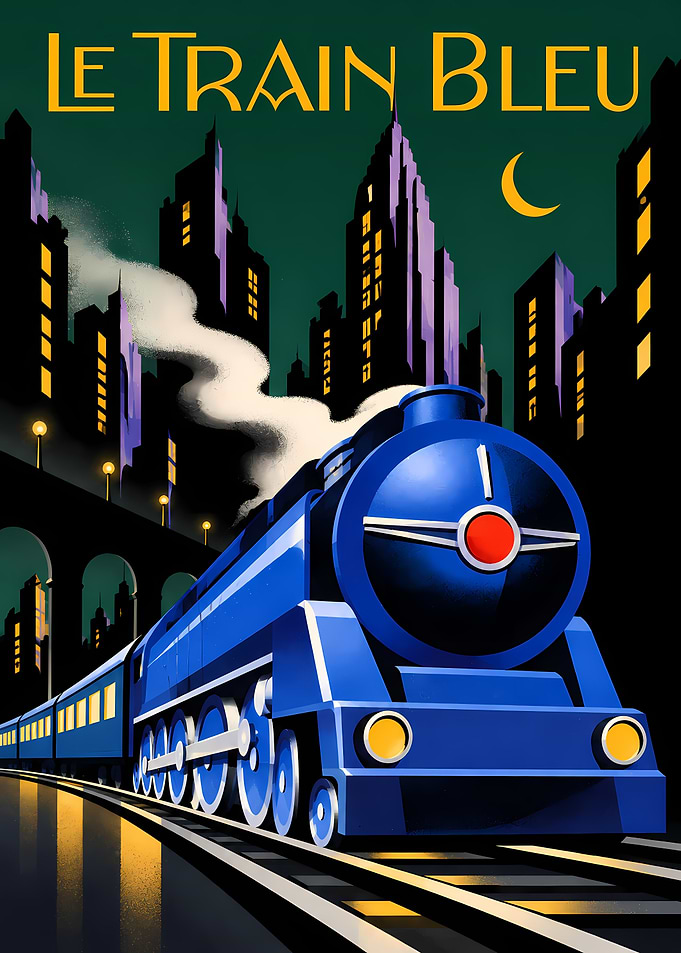 Le Train Bleu Vintage Travel Poster