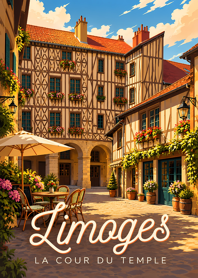 Limoges La Cour du Temple Poster