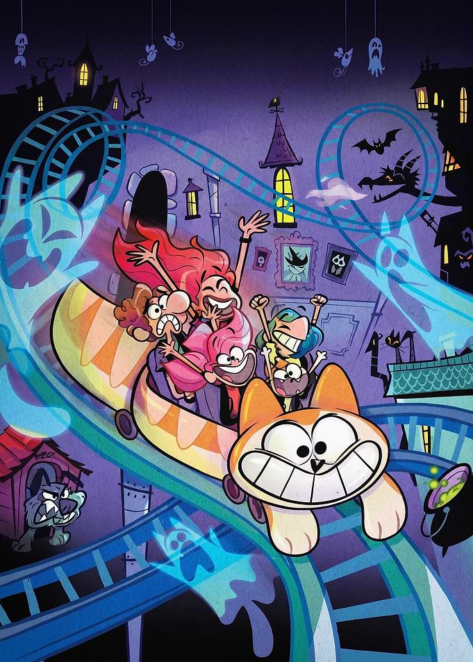 Ghost Coaster Funny Cartoon Art