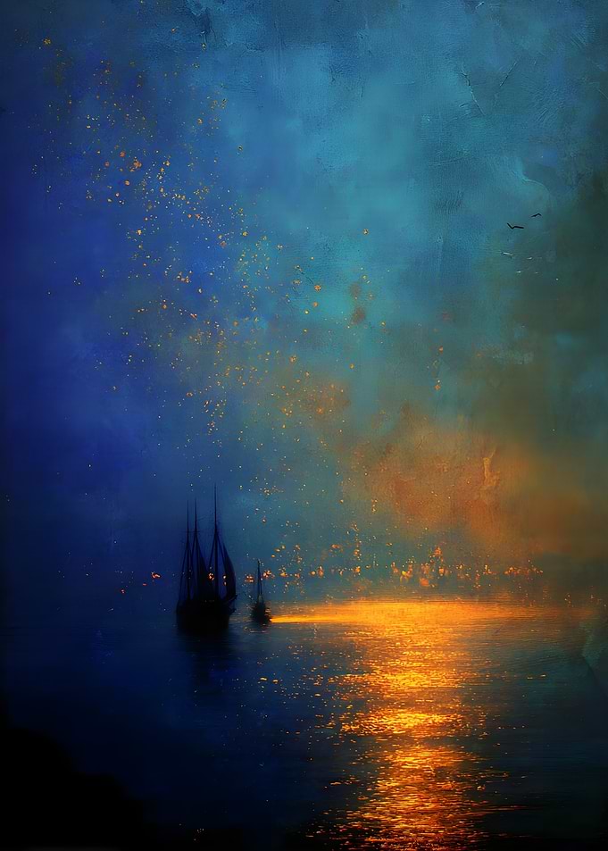 Sailboats on a Golden Sea