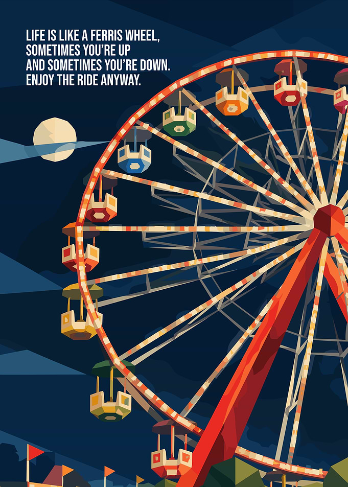 Ferris Wheel Inspirational Quote Poster