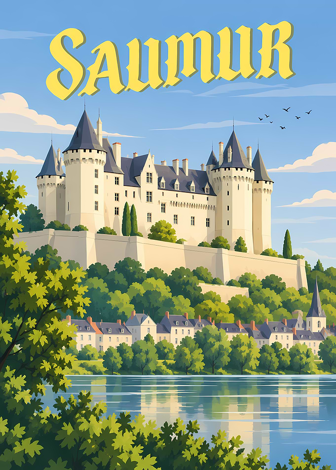 Saumur Castle Travel Poster