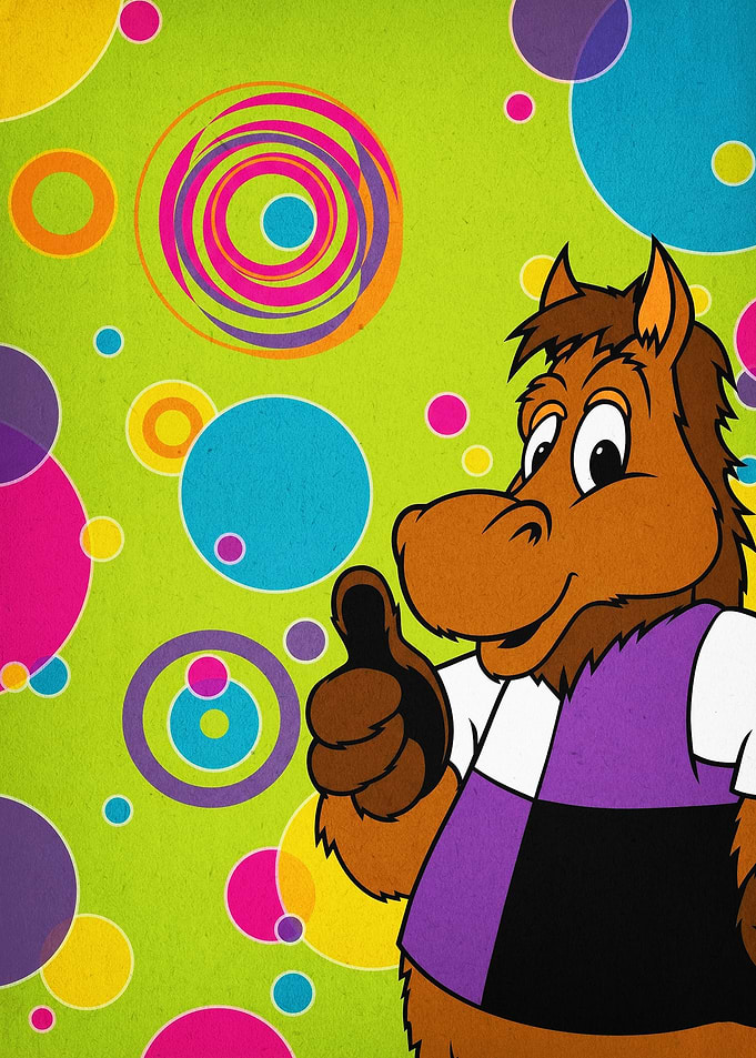Groovy Horse Retro Cartoon Poster