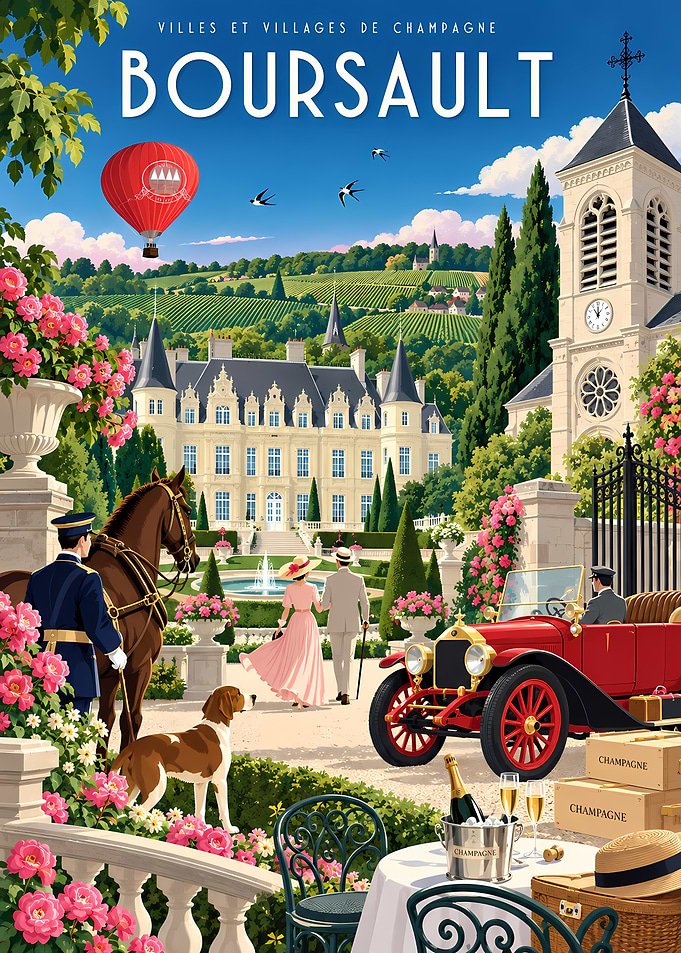 Vintage Travel Poster of Boursault France