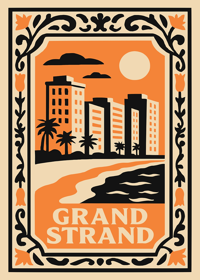 Grand Strand Vintage Travel Poster