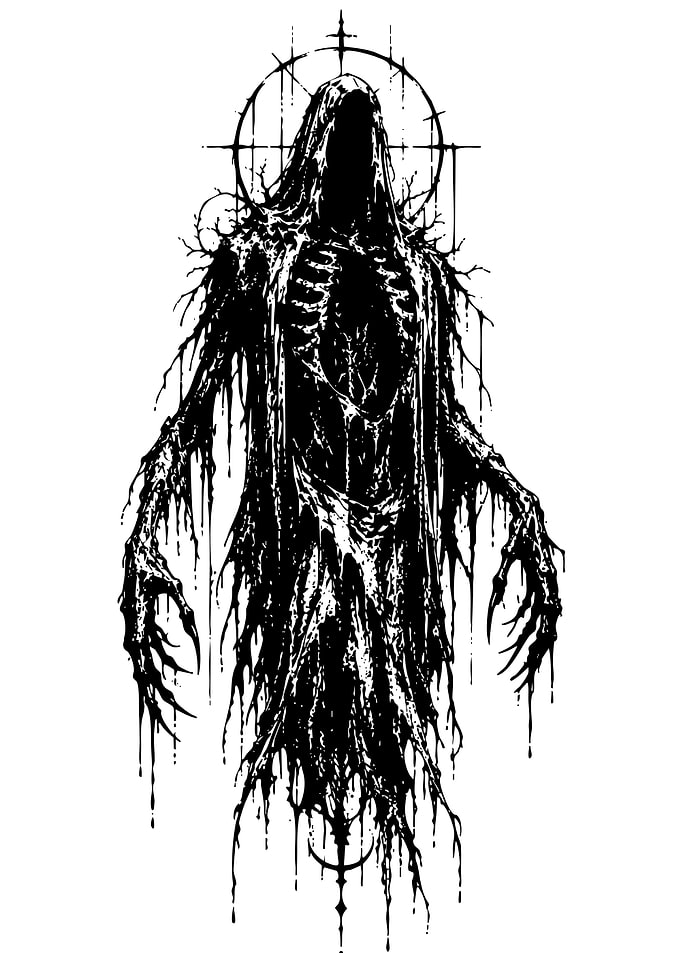 Dark Grim Reaper Silhouette Illustration