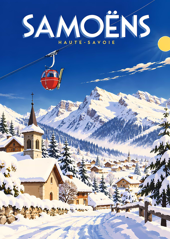 Samoëns Haute-Savoie Winter Travel Poster