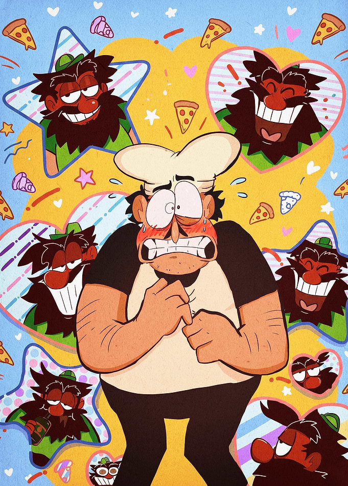 Pizza Tower Chef Cute Cartoon Art