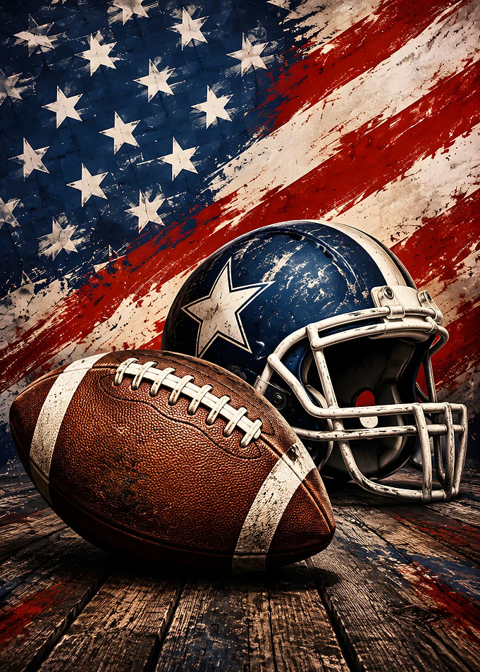 Dallas Cowboys Football Helmet and Ball