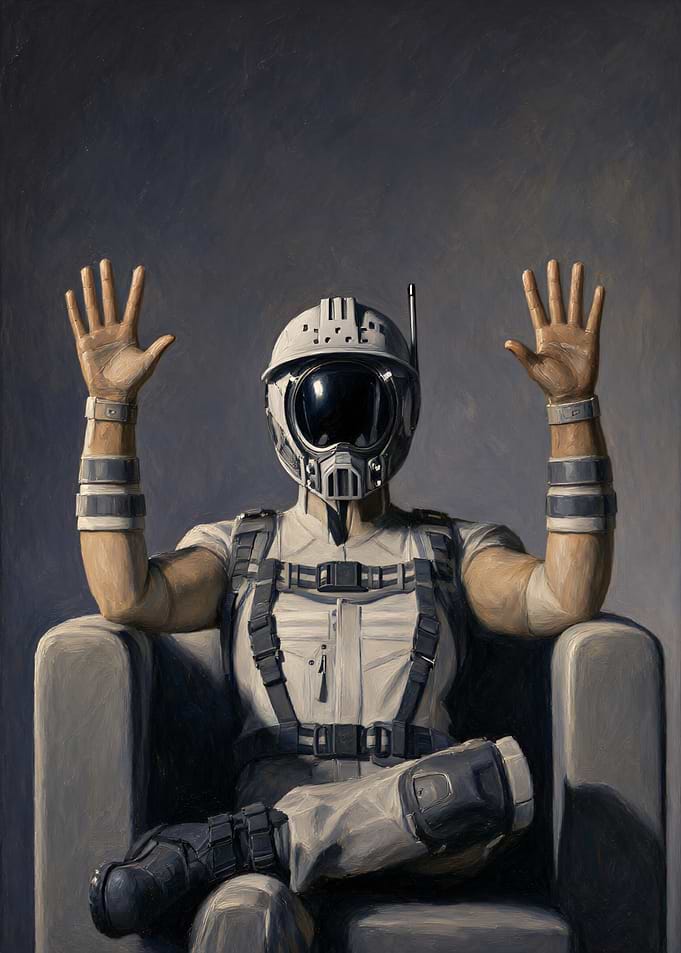 Astronaut Sitting in Chair Portrait