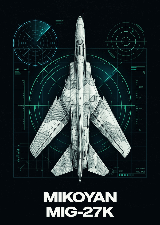 Mikoyan MiG-27K Technical Blueprint Poster
