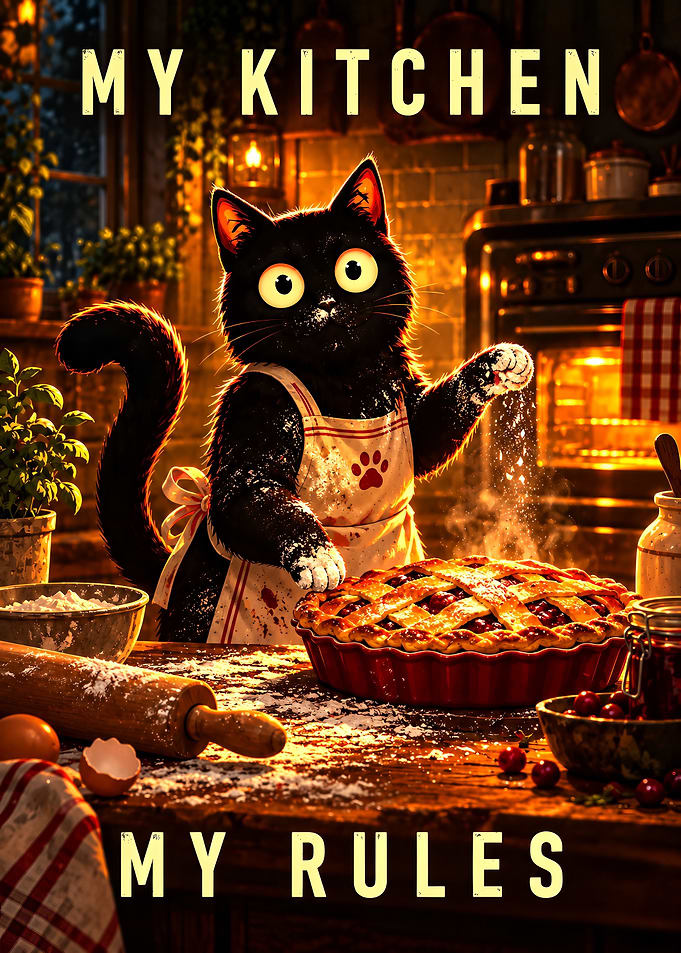 Cute Cat Baking Cherry Pie