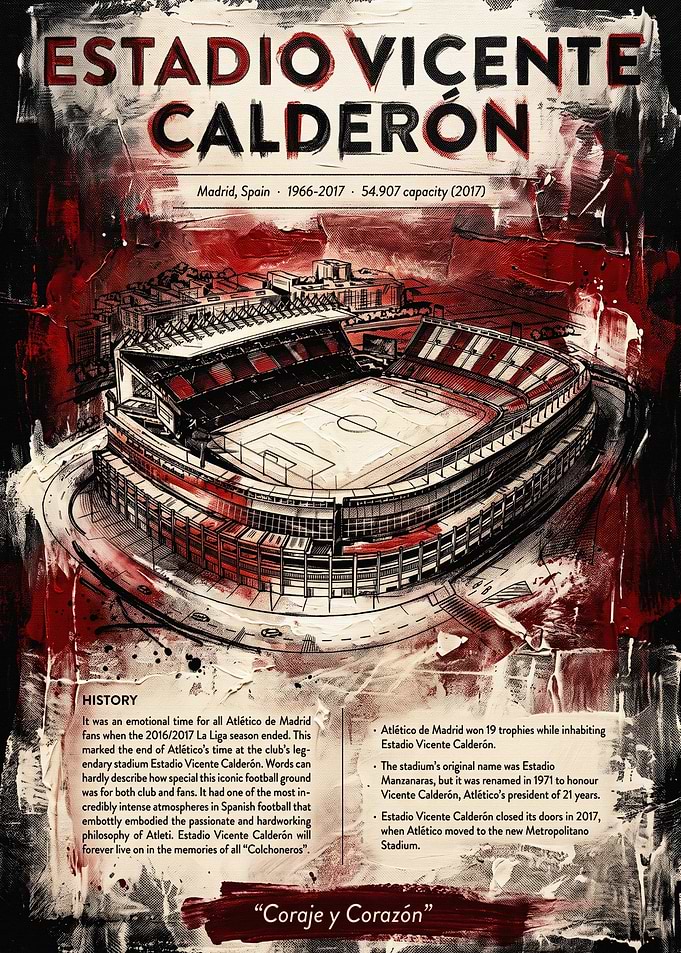 Estadio Vicente Calderón Stadium Poster