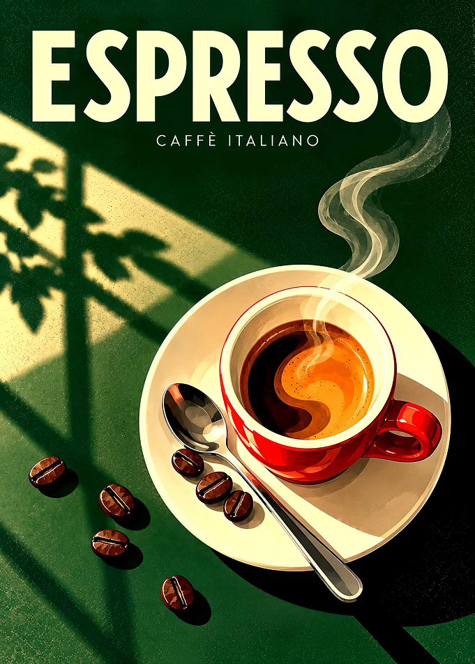 Espresso Caffè Italiano Vintage Poster