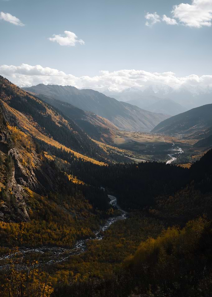 Autumn Mountain Valley Landscape