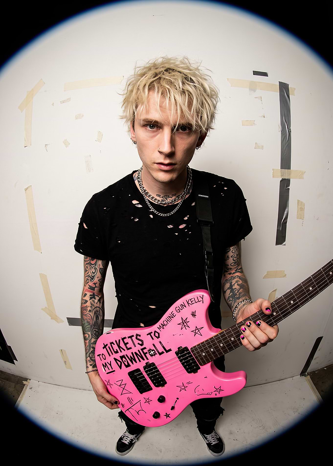 Machine Gun Kelly with Pink Guitar