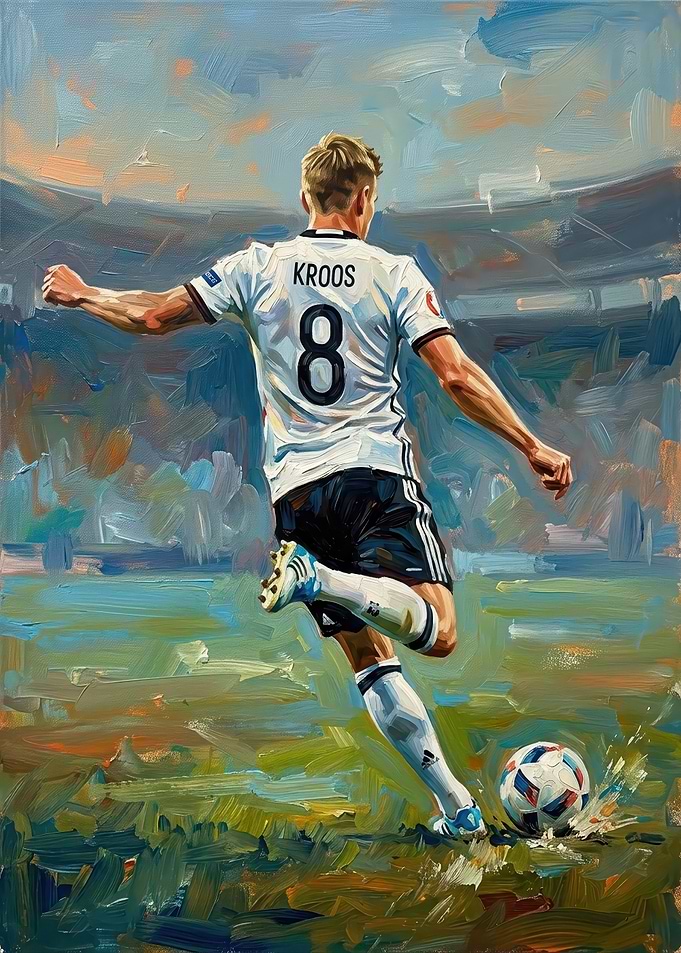 Toni Kroos Soccer Action Painting