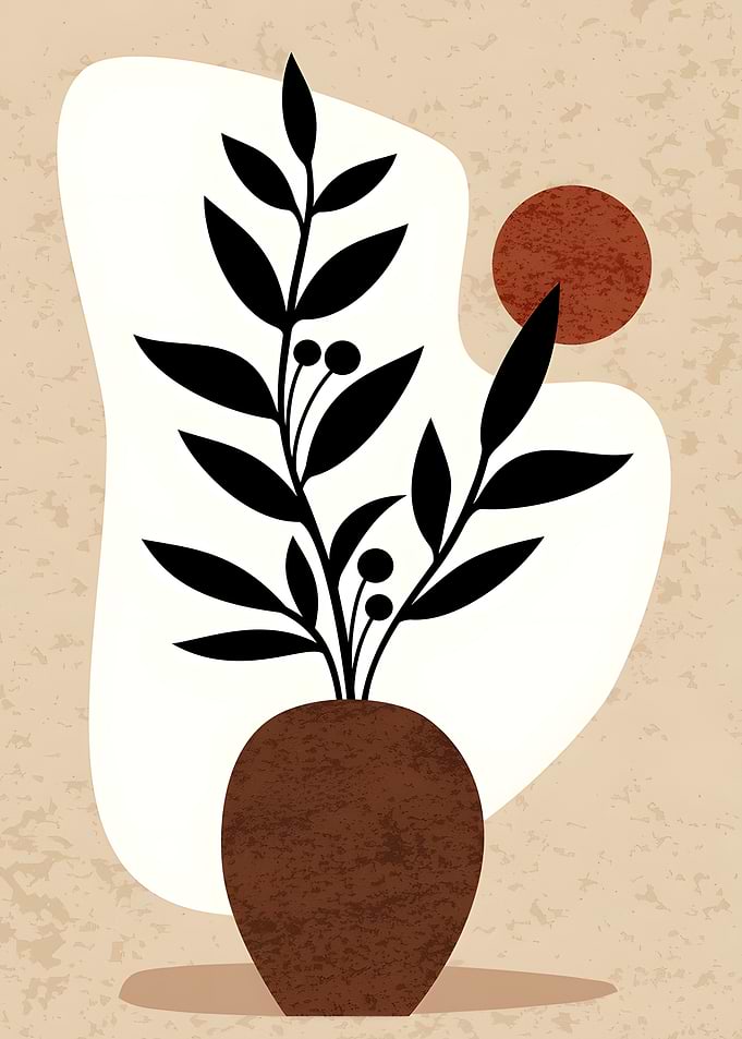 Minimalist Botanical Vase Wall Art