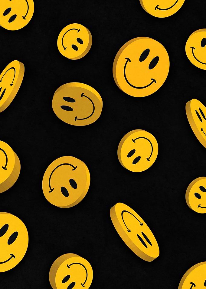 Floating Yellow Smiley Face Pattern