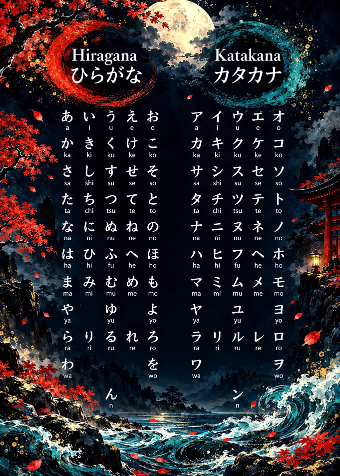 Japanese Hiragana and Katakana Chart