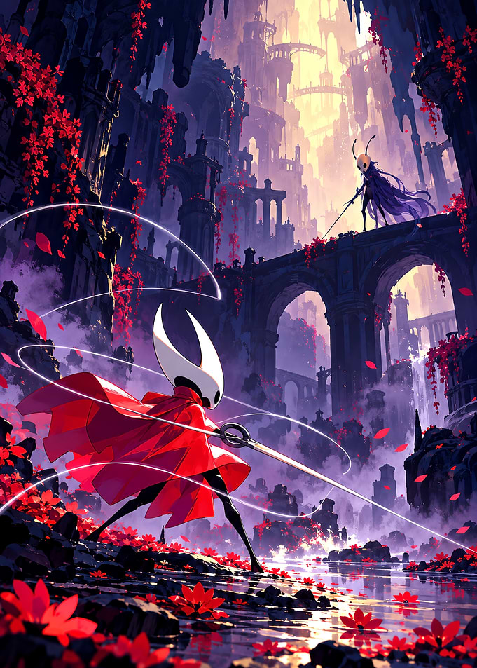 Hornet vs Ghost Hollow Knight Battle