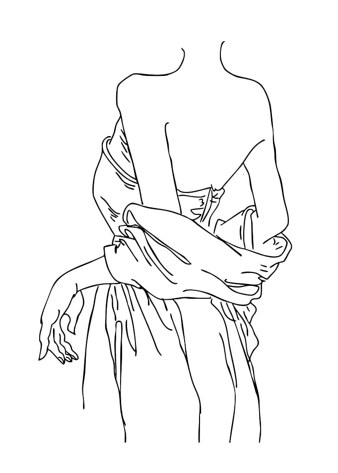 Minimalist Line Art Woman Portrait