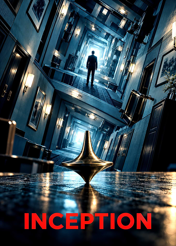 Inception Movie Poster with Spinning Top