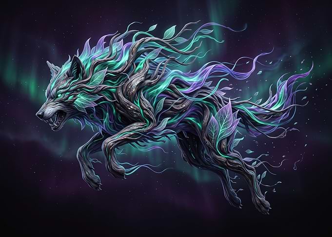 Mystical Forest Spirit Wolf