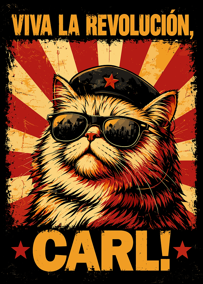 Viva La Revolucion Carl Cat Poster