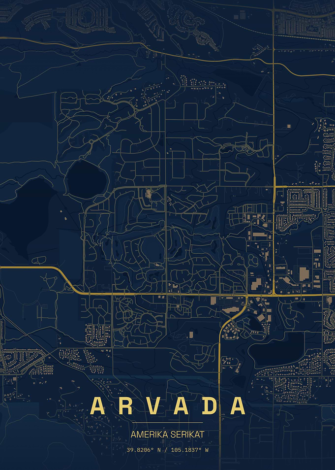 Arvada Colorado Minimalist Map Print