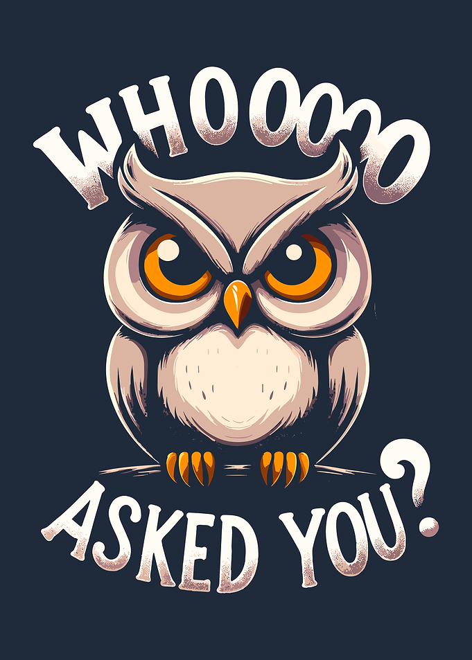 Whooooo Asked You Grumpy Owl