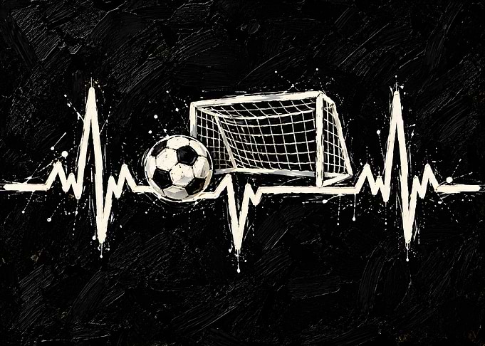 Soccer Heartbeat Pulse Art