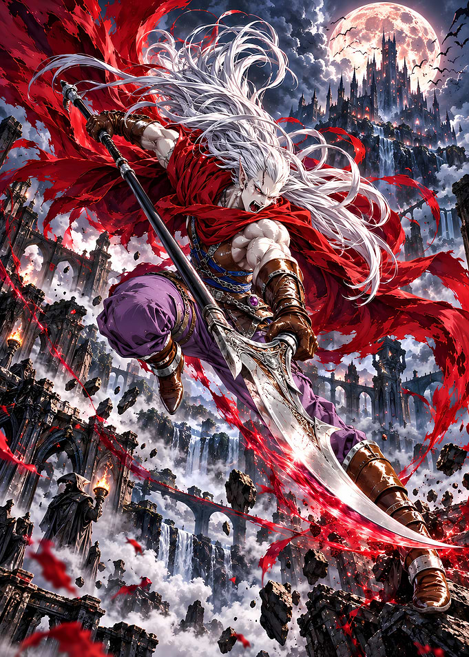 Vampire Warrior in Gothic Castle