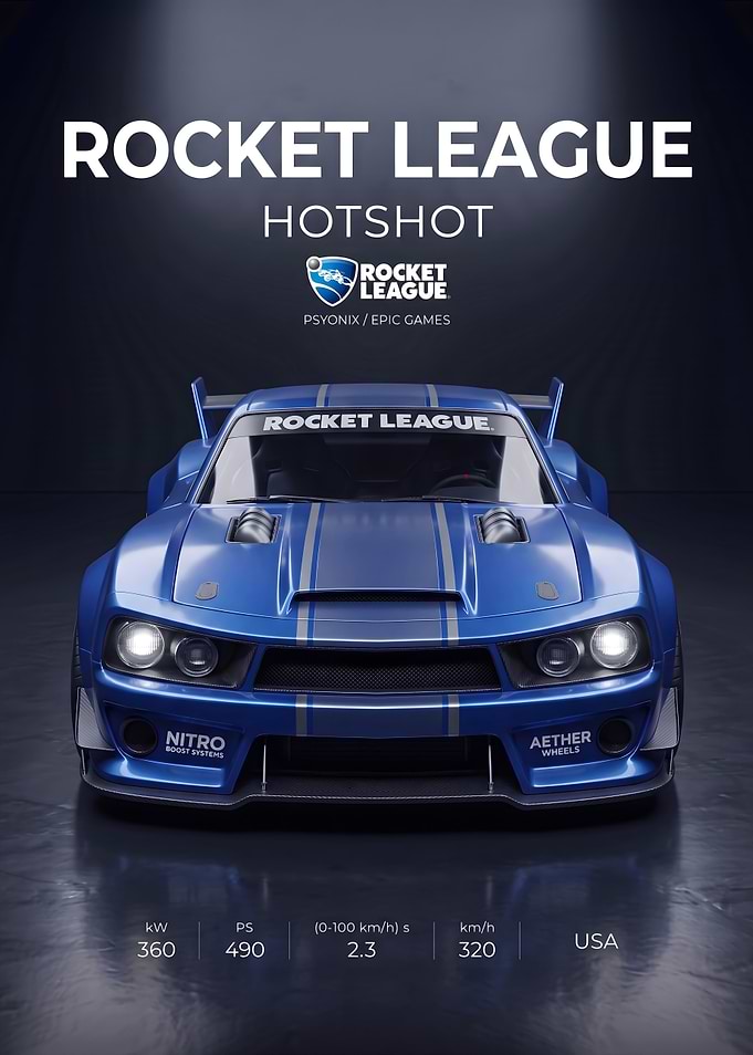 Rocket League Hotshot Car Poster