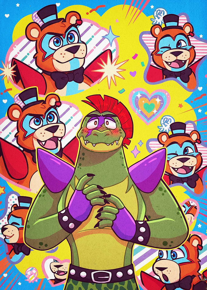 Gator Bear Love Pop Art Poster