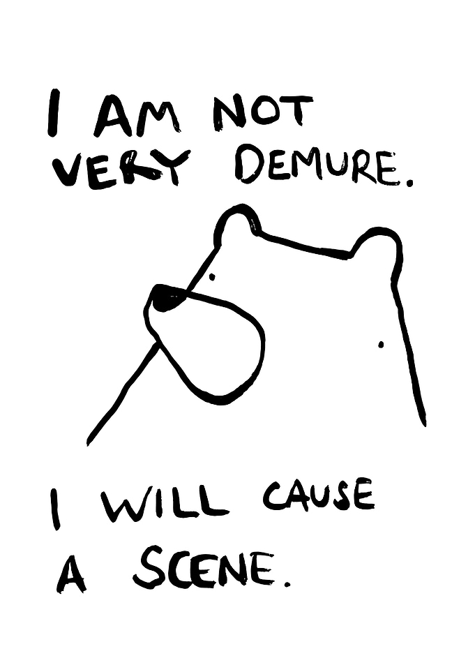 Not Very Demure Bear Illustration
