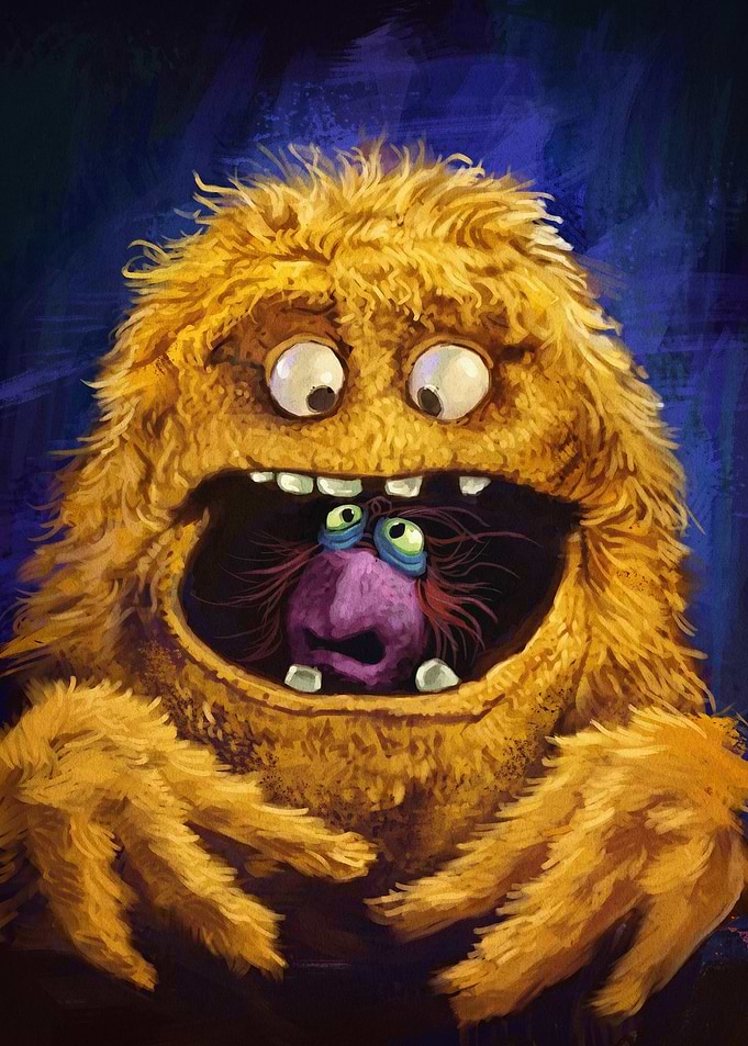 Furry Monster Cute Funny Art