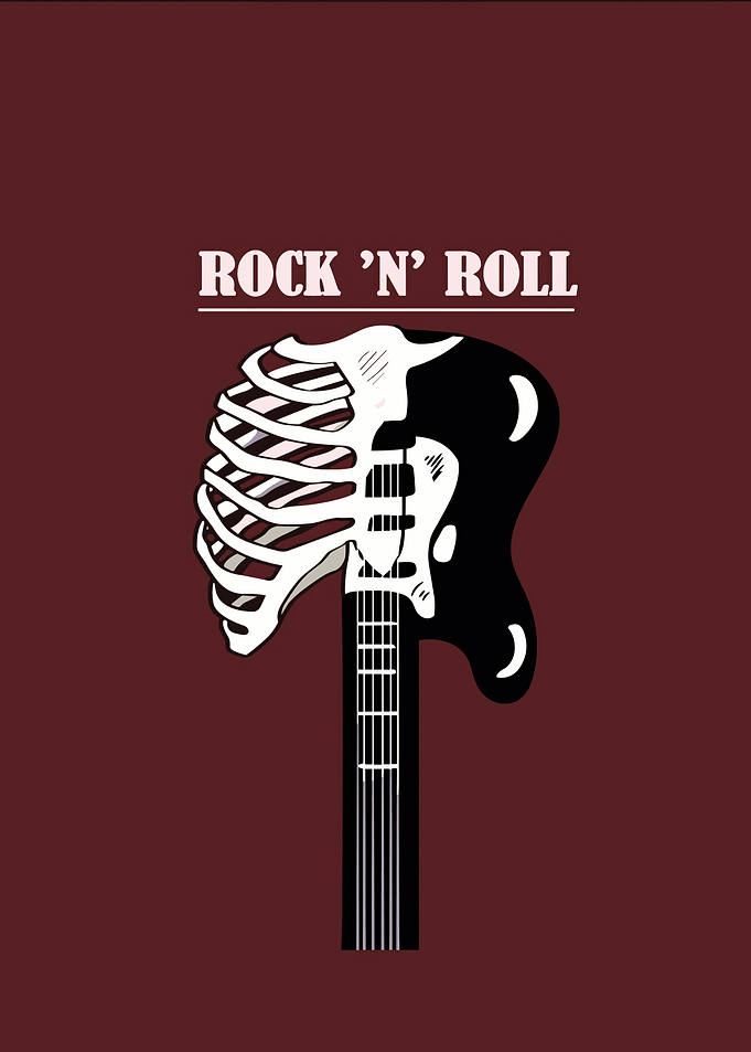 Rock and Roll Skeleton Guitar