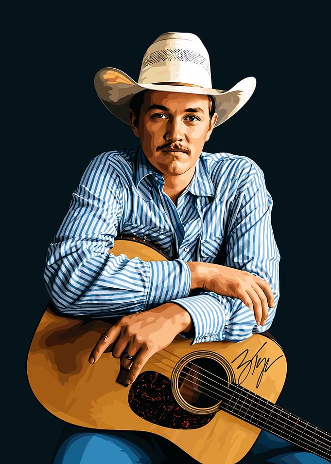 Country Singer with Acoustic Guitar Portrait