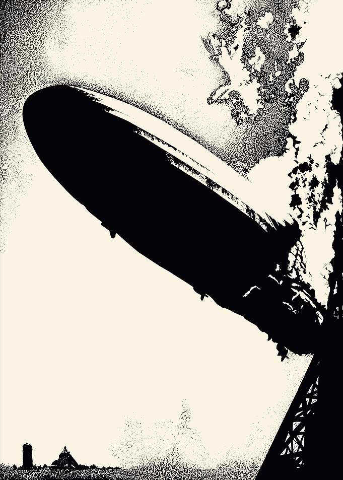Hindenburg Disaster High Contrast Art
